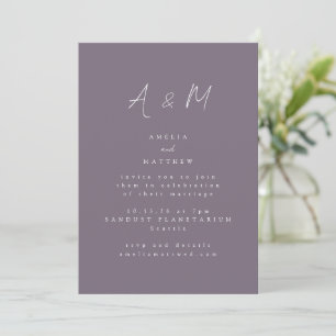 Invitation Monogramme de script minimal Boho Dusty Mariage vi