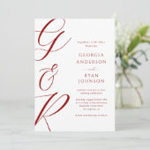 Invitation Monogramme de script surdimensionné Mariage photo  (Debout devant)