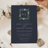 Invitation Monogramme de serre | Mariage botanique vert