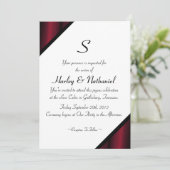 Invitation Monogramme de soie rouge (Debout devant)