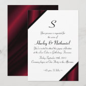 Invitation Monogramme de soie rouge (Devant / Derrière)