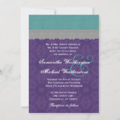 Invitation Monogramme de Teal, pourpre et gris G500E4 de (Devant)