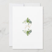 Invitation Monogramme de verdure d'eucalyptus Baptême (Dos)
