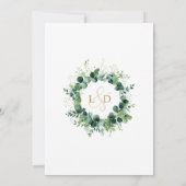 Invitation Monogramme de verdure florale 50e anniversaire de (Dos)