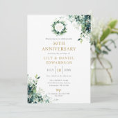Invitation Monogramme de verdure florale 50e anniversaire de (Debout devant)