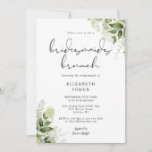 Invitation Monogramme de verdure rustique Bridesmaids Brunch (Devant)