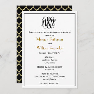 Invitation Monogramme de vigne noire do-it-yourself BG Répéti