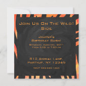 Invitation Monogramme de zèbre orange et noir (Dos)