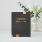 Invitation Monogramme de zèbre orange et noir (Debout devant)