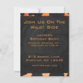 Invitation Monogramme de zèbre orange et noir (Dos)