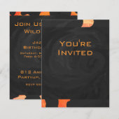 Invitation Monogramme de zèbre orange et noir (Devant / Derrière)
