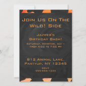 Invitation Monogramme de zèbre orange et noir (Dos)