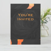 Invitation Monogramme de zèbre orange et noir (Debout devant)