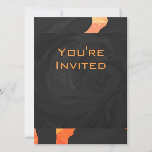 Invitation Monogramme de zèbre orange et noir (Devant)