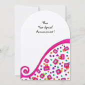 INVITATION MONOGRAMME DÉCO ABSTRAIT BLANC FUCHSIA ROSE (Dos)