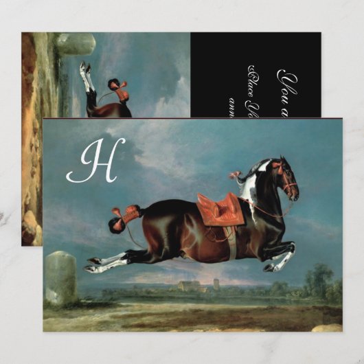 Invitation Monogramme d'élevage du Cheval Piebald "Cehero" (Devant / Derrière)