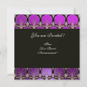 INVITATION MONOGRAMME DES CARNATIONS DE DOMMASQUES NOIRS VIOL (Dos)