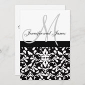 Invitation Monogramme des noms d'invitation Bird Mariage dama (Devant / Derrière)