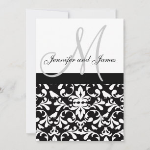 Invitation Monogramme des noms d'invitation Bird Mariage dama