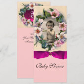 INVITATION MONOGRAMME DES ROSES SAUVAGES ET DES MODÈLES PHOTO (Devant / Derrière)