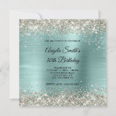 Invitation Monogramme d'huile de Parties scintillant Platine  (Devant)