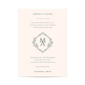 Invitation Monogramme Diamant Avec Fleurs Mariage À feuillage