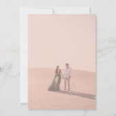 Invitation Monogramme Diamant Avec Fleurs Mariage Bleu Dusty (Dos)