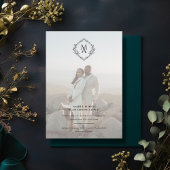 Invitation Monogramme diamant et Mariage photo