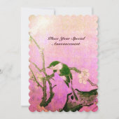 Invitation MONOGRAMME D'OISEAU DE PRINTEMPS Fuchsia rose Brow (Devant)