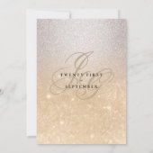 Invitation Monogramme d'or argenté dans les parties inférieur (Dos)