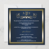 Invitation Monogramme d'or de la Marine - Page complète (Dos)