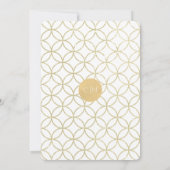 Invitation Monogramme d'or Géométrique Elégant Mariage Invita (Dos)
