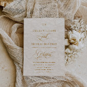 Invitation Monogramme d'or ivoire classique Mariage floral