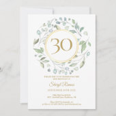 Invitation Monogramme d'or Laurel Garland 30e anniversaire (Devant)