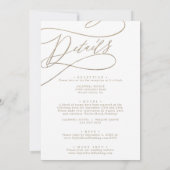 Invitation Monogramme d'or romantique Mariage avant et arrièr (Dos)