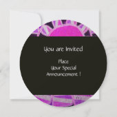 Invitation MONOGRAMME D'OR SOLAIRE, noir fuchsia rose vif (Dos)