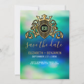 Invitation Monogramme doré élégant minimaliste (Dos)