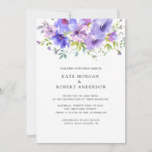 Invitation monogramme double aquarelle jardin violet (Devant)