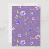 Invitation monogramme double aquarelle jardin violet (Dos)