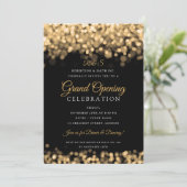 Invitation Monogramme d'ouverture Gold Glam Corporate (Debout devant)