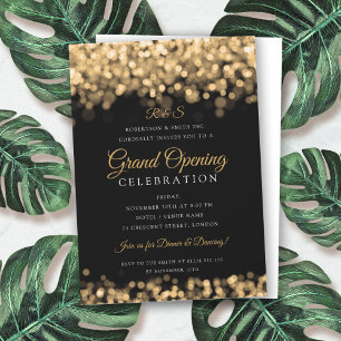 Invitation Monogramme d'ouverture Gold Glam Corporate