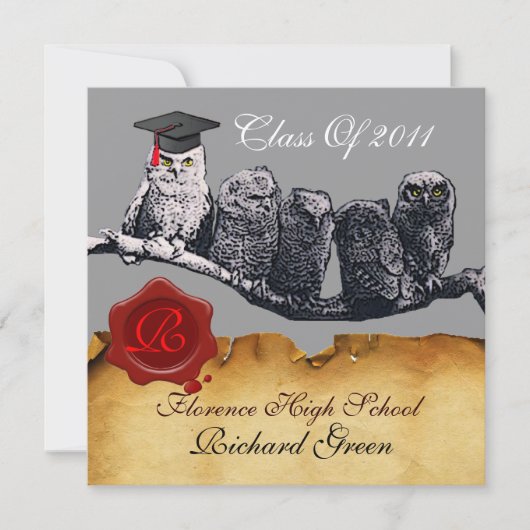 INVITATION MONOGRAMME DU GRADUM DE LA CIRE DE PARCHEMENT ENSE (Devant)