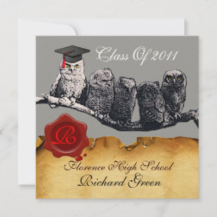 INVITATION MONOGRAMME DU GRADUM DE LA CIRE DE PARCHEMENT ENSE