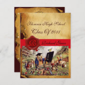 INVITATION MONOGRAMME DU GRADUM DE LA CIRE DE PARCHEMENT ENSE (Devant / Derrière)