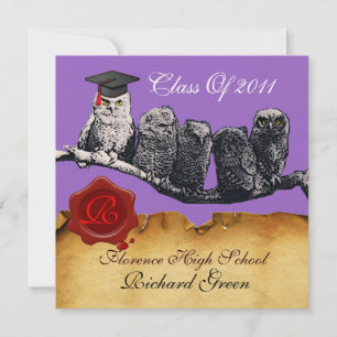 INVITATION MONOGRAMME DU GRADUM DE LA CIRE DE PARCHEMENT ENSE