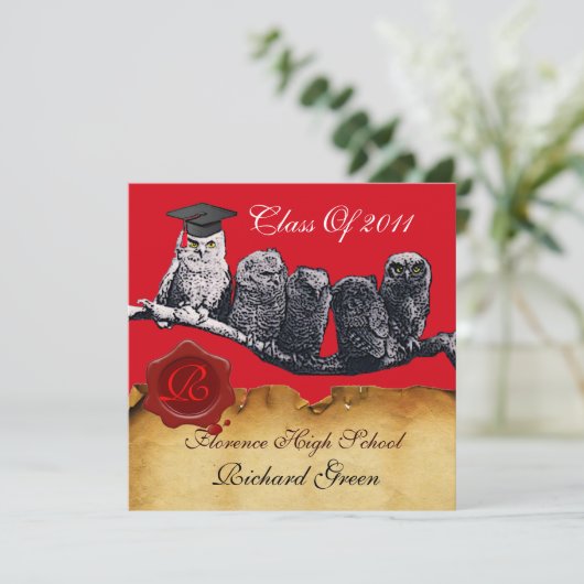 INVITATION MONOGRAMME DU GRADUM DE LA CIRE DE PARCHEMENT ENSE (Debout devant)