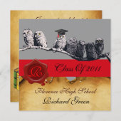 INVITATION MONOGRAMME DU GRADUM DE LA CIRE DE PARCHEMENT ENSE (Devant / Derrière)