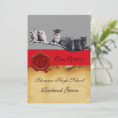 INVITATION MONOGRAMME DU GRADUM DE LA CIRE DE PARCHEMENT ENSE (Debout devant)