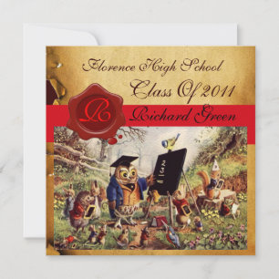 INVITATION MONOGRAMME DU GRADUM DE LA CIRE DE PARCHEMENT ENSE