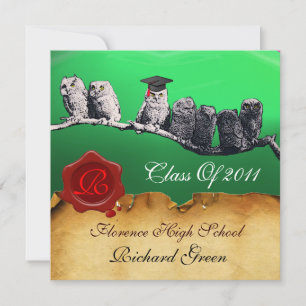 INVITATION MONOGRAMME DU GRADUM DE LA CIRE DE PARCHEMENT ENSE